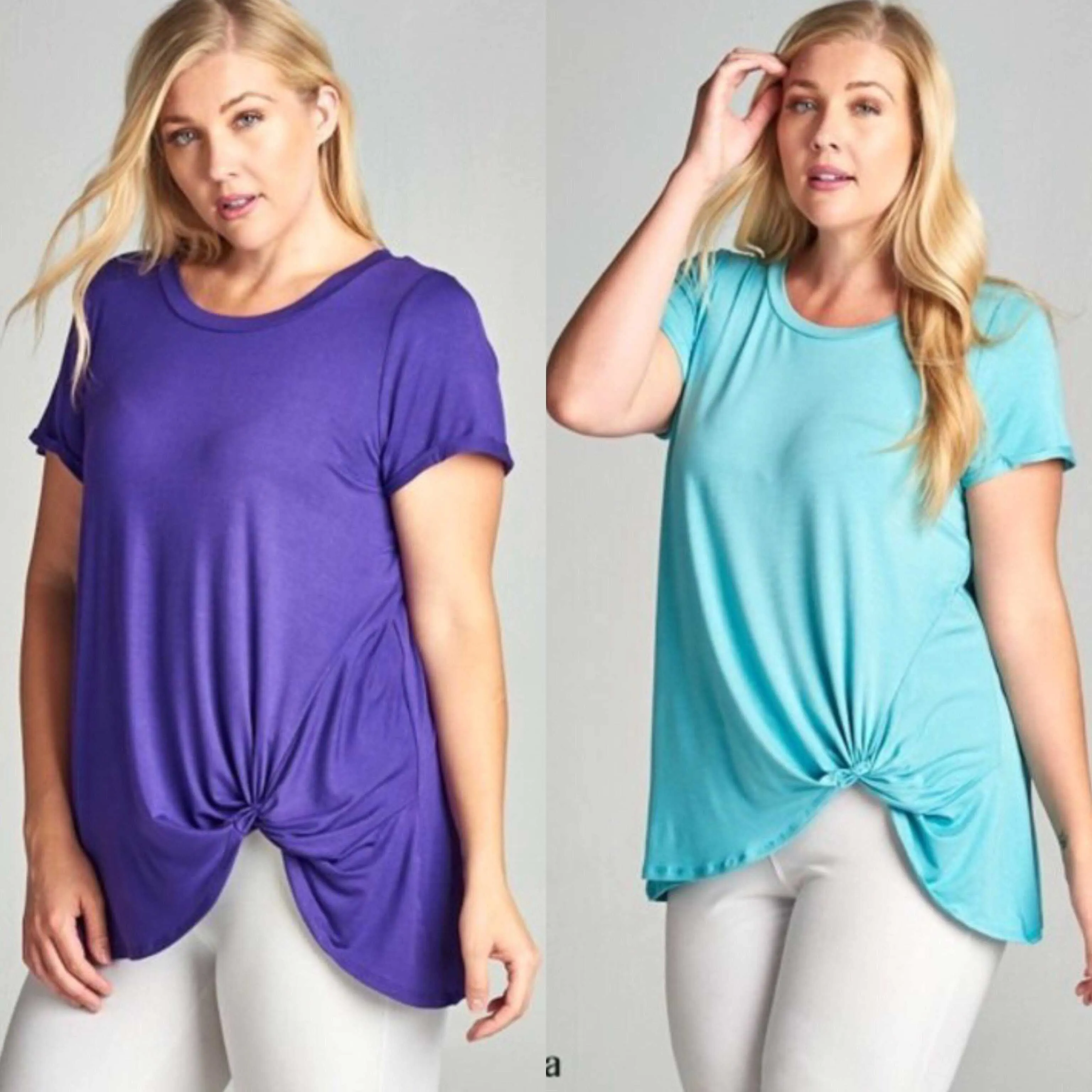 Violet Day Trip Side Knot Top Plus