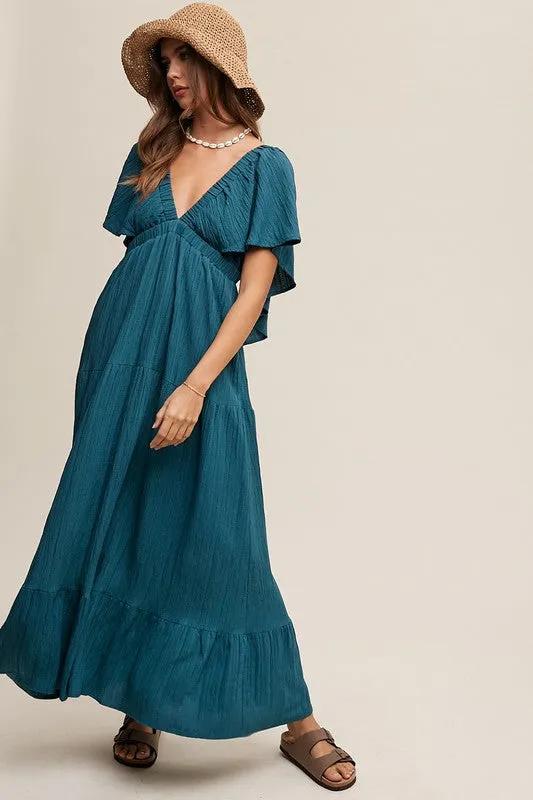 Vivi Ruffle Sleeve Flowy Vacation Dress