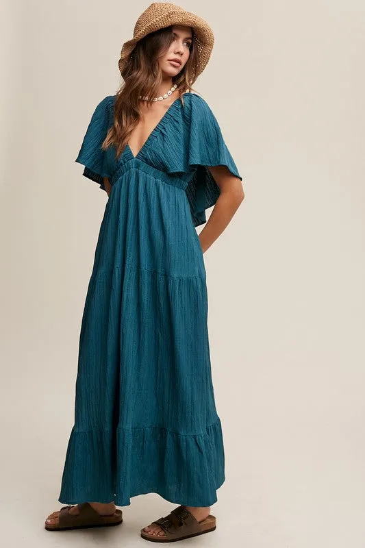 Vivi Ruffle Sleeve Flowy Vacation Dress