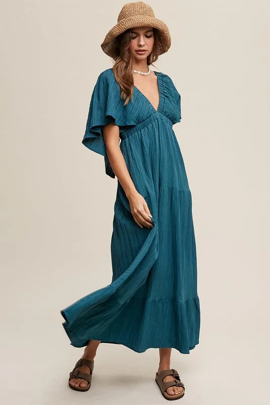 Vivi Ruffle Sleeve Flowy Vacation Dress