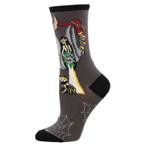 Vow To Be Spooky Women's (Grey) Crew Socks