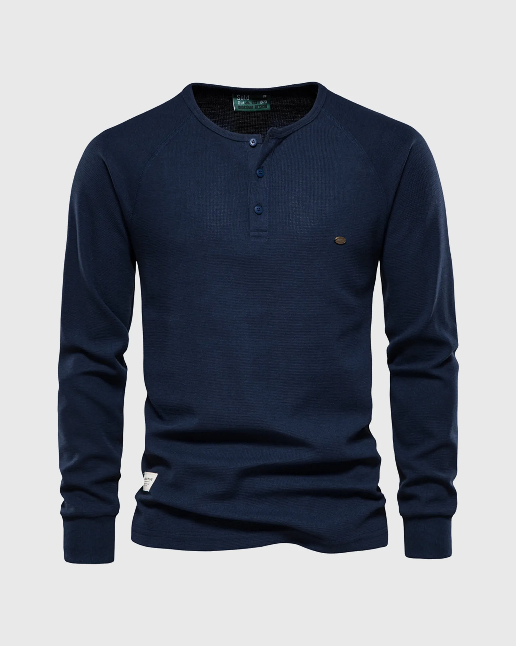 Waffle Henley Long Sleeve T-Shirt