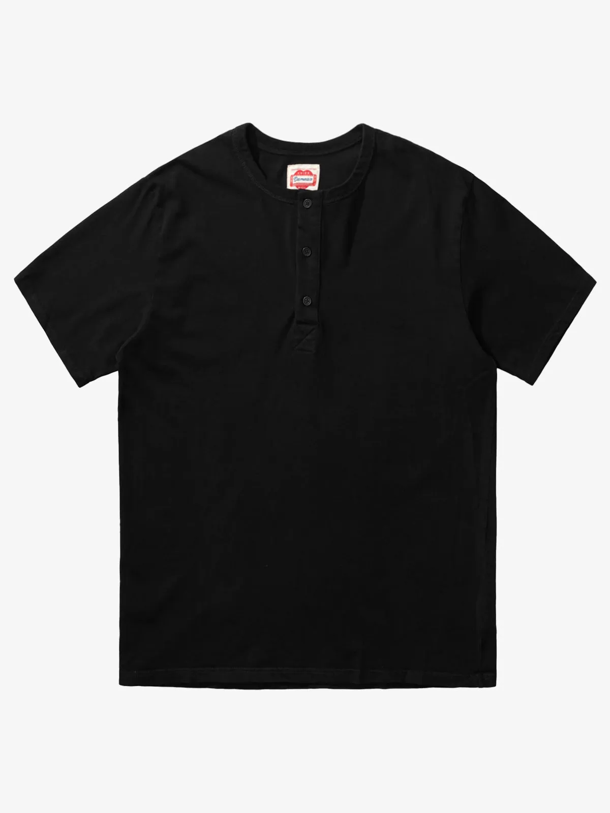 Washed Henley Short Sleeve Cotton T-shirt