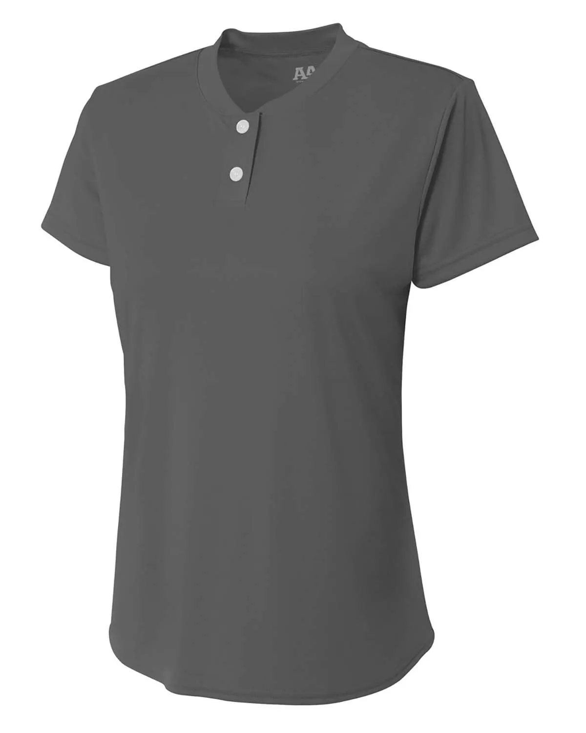 Women's Short Sleeve Relaxed-Fit 2-Button Performance Henley Tee