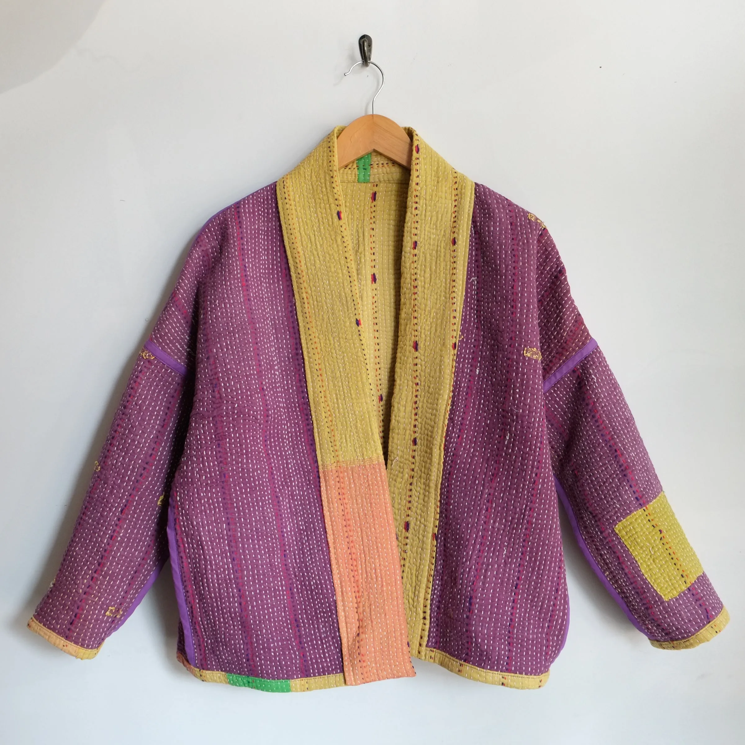 XXS Yellow with Colorful Patches Anoushka Jacket LM142