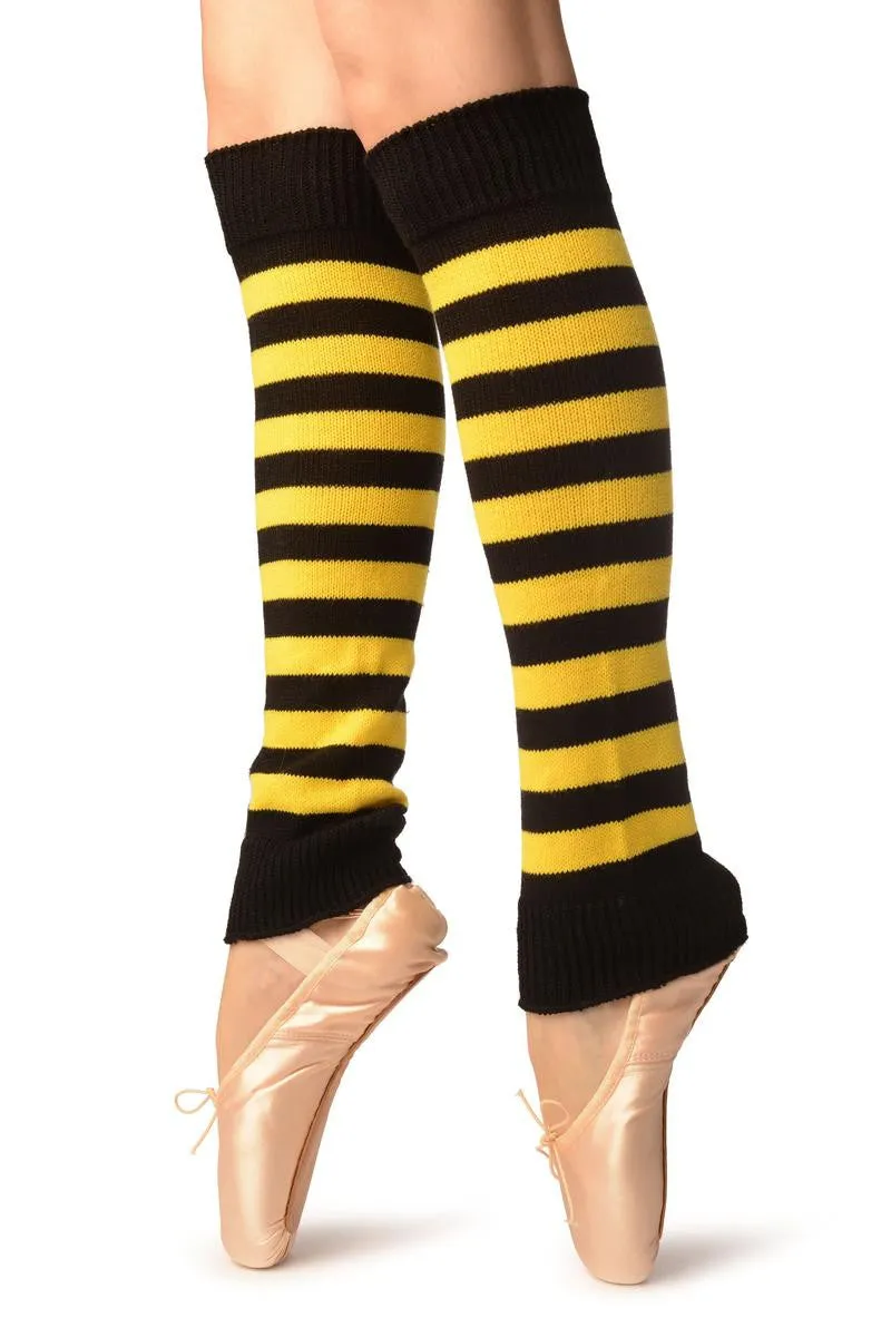 Yellow & Black Stripes Dance/Ballet Leg Warmers