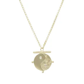 Yin Yang Gold Moonstone Necklace